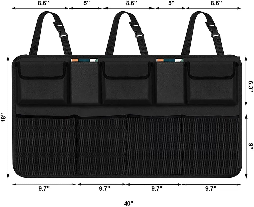Car Trunk Organizer, Backseat Hanging Organizer with 9 Large Storage Bag Super Capacity -Trunk Organizer for SUV,Truck,V