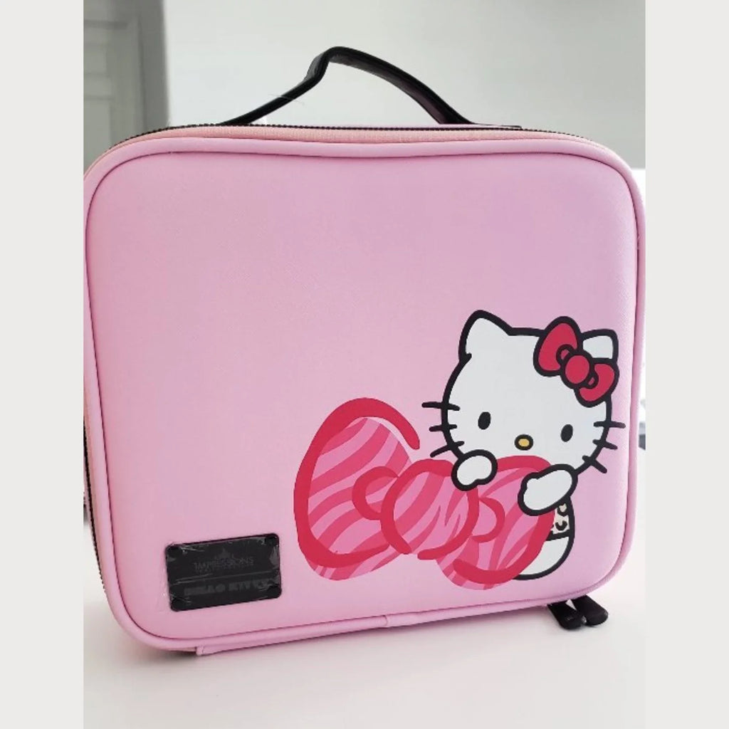 Impressions Vanity Hello Kitty Cosmetic Bag with Faux Leather, Travel Toiletry Bag (Pink Animal)