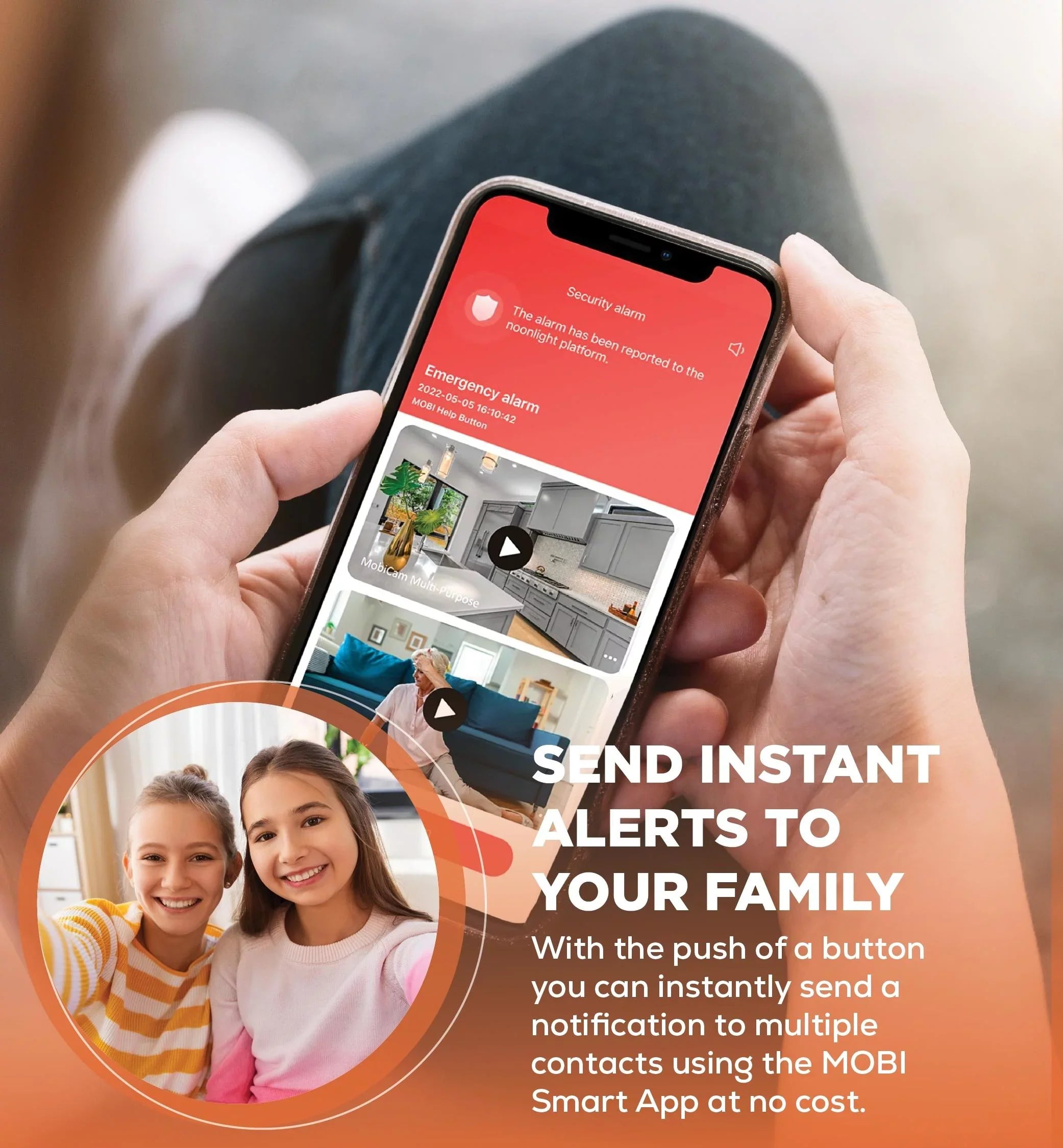 MOBI Connect Premium Whole Home Wireless Safety Kit Comes With 2 SOS Emergency Life Alert Buttons, 1 Smart Hub, 2 Door/Window Sensor, 1 HDX Camera – Fitting With iOS and Android