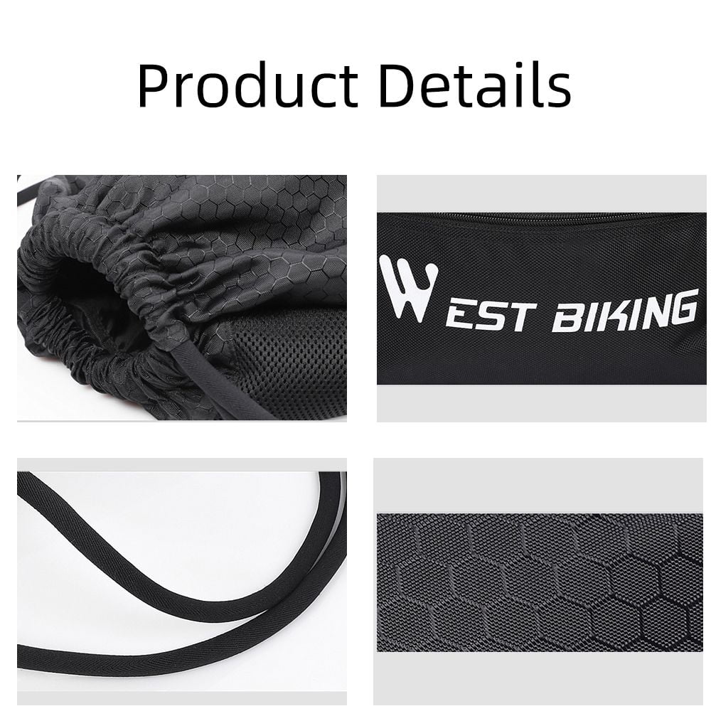 WEST BIKING Drawstring Bag Outdoor Sports Sackpack Backpack, Black