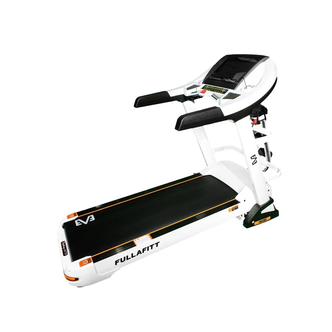 World Best Folding Treadmill by FULLAFITT, 4.5HP, Massage Belt, Wide LED Monitor, Bluetooth, Speakers, Preset Programs, Pulse Grip, Pressure Free Running Board