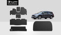 ToughPRO - Full Set with Cargo Mats Matching with HONDA Odyssey - All Environment Heavy Duty (Made in USA) - Black Rubber - 2009