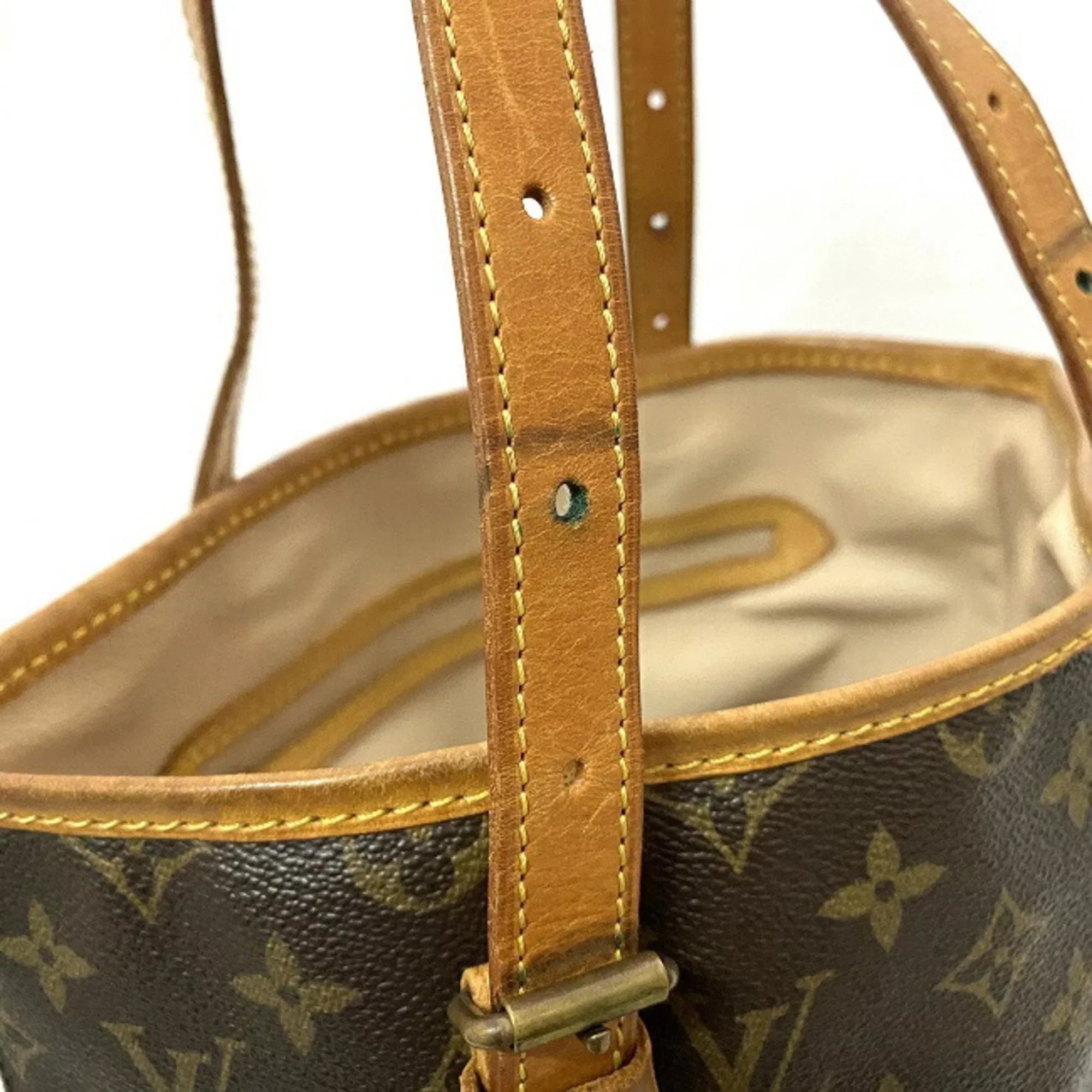 Pre-Owned Louis Vuitton Bucket GM Brown Beige Monogram M42236 Canvas Nume Leather FL0093 LOUIS VUITTON Bag Tote Handbag Women's (Good)