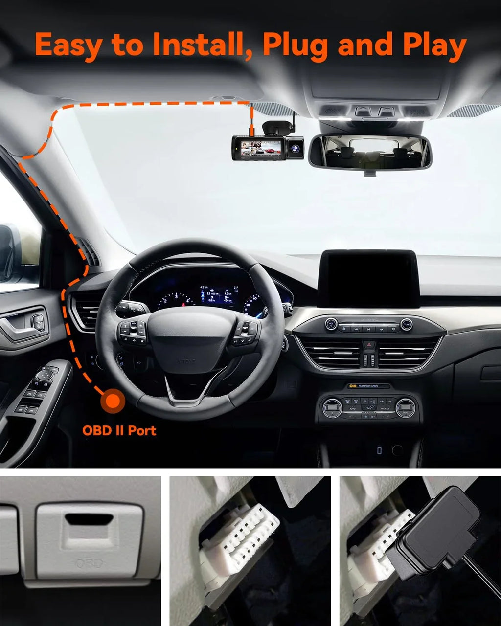 Vantrue OBD Hardwiring Cable for USB-C Dashcams with LCD Screen (See listing)