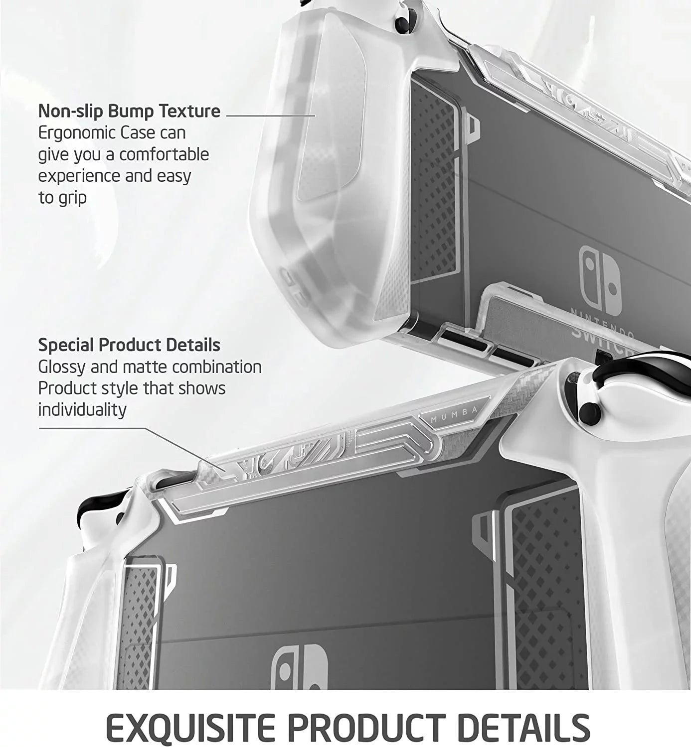 Dockable Case for Nintendo Switch O 2021, [Blade Series] TPU Grip Protective Wrap Accessories Matching