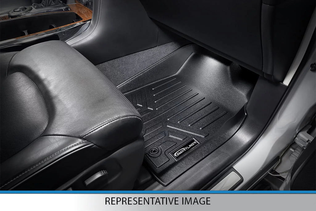 Smartliner SA0518 Custom Fit First Row Floor Mat Liners with Vinyl Flooring for 2020-2021 Ford Transit, Black