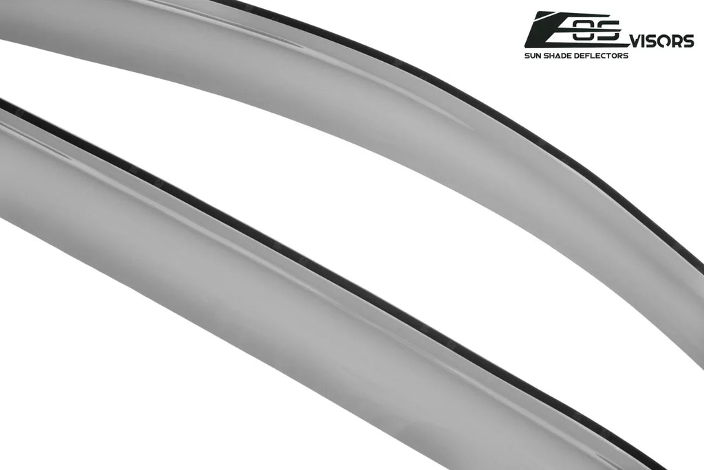 Extreme Online Store Fits ALL 2014-2018 Chevrolet Silverado 1500 Crew Cab Models | EOS Visors IN-CHANNEL Style SMOKE TINTED Side Vents Window Deflectors Rain Guards