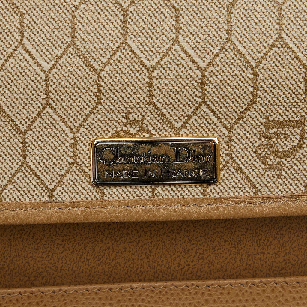 Pre-Owned Authenticated Dior Chain Crossbody Calf Leather Brown Crossbody Bag Unisex (Good)