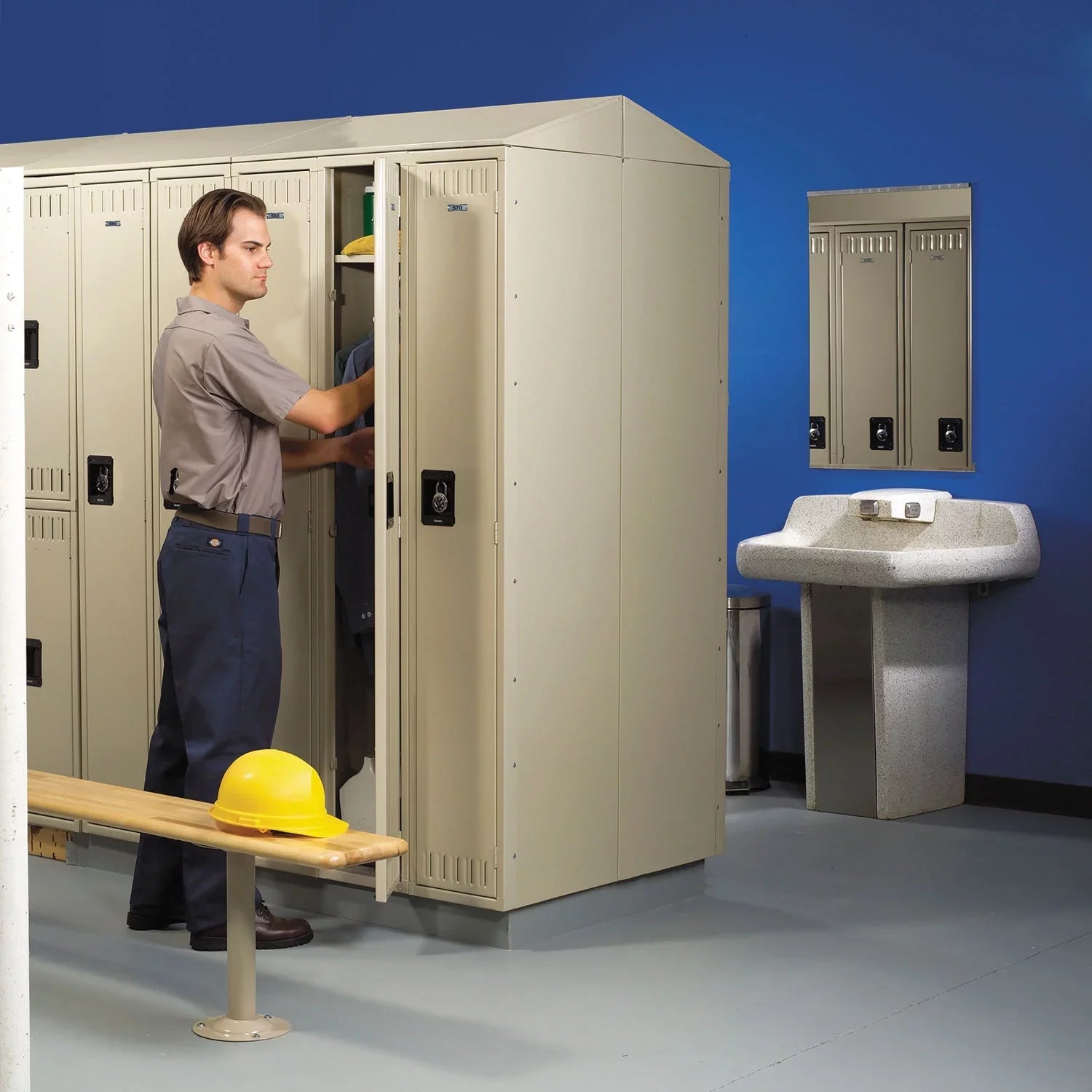 Tennsco DTS121836CMG Double Tier Locker, 36w x 18d x 72h, Medium Gray