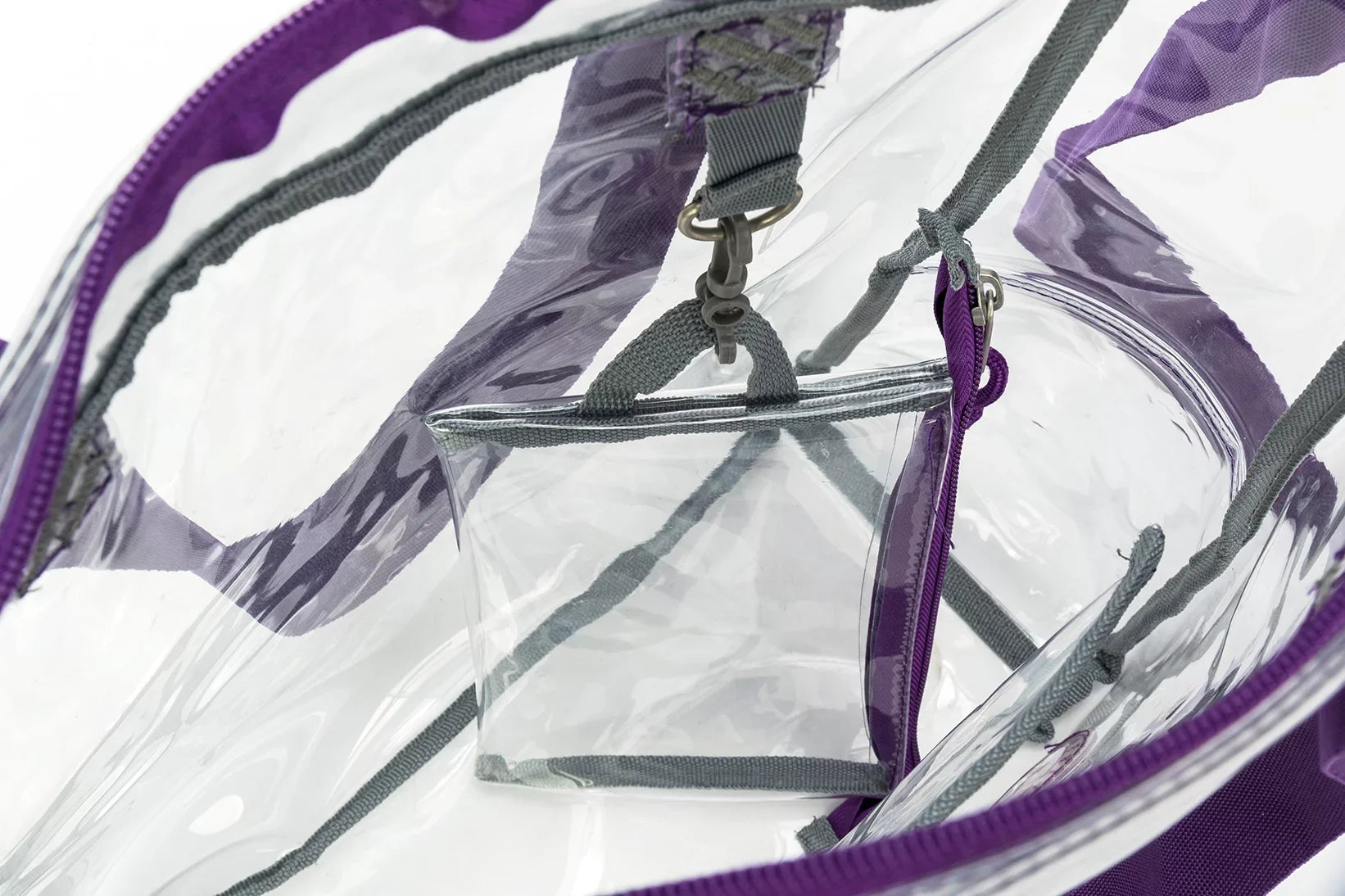 K-Cliffs Heavy Duty Clear Tote Bag , 0.5Mm Vinyl Bag, Purple, Unisex