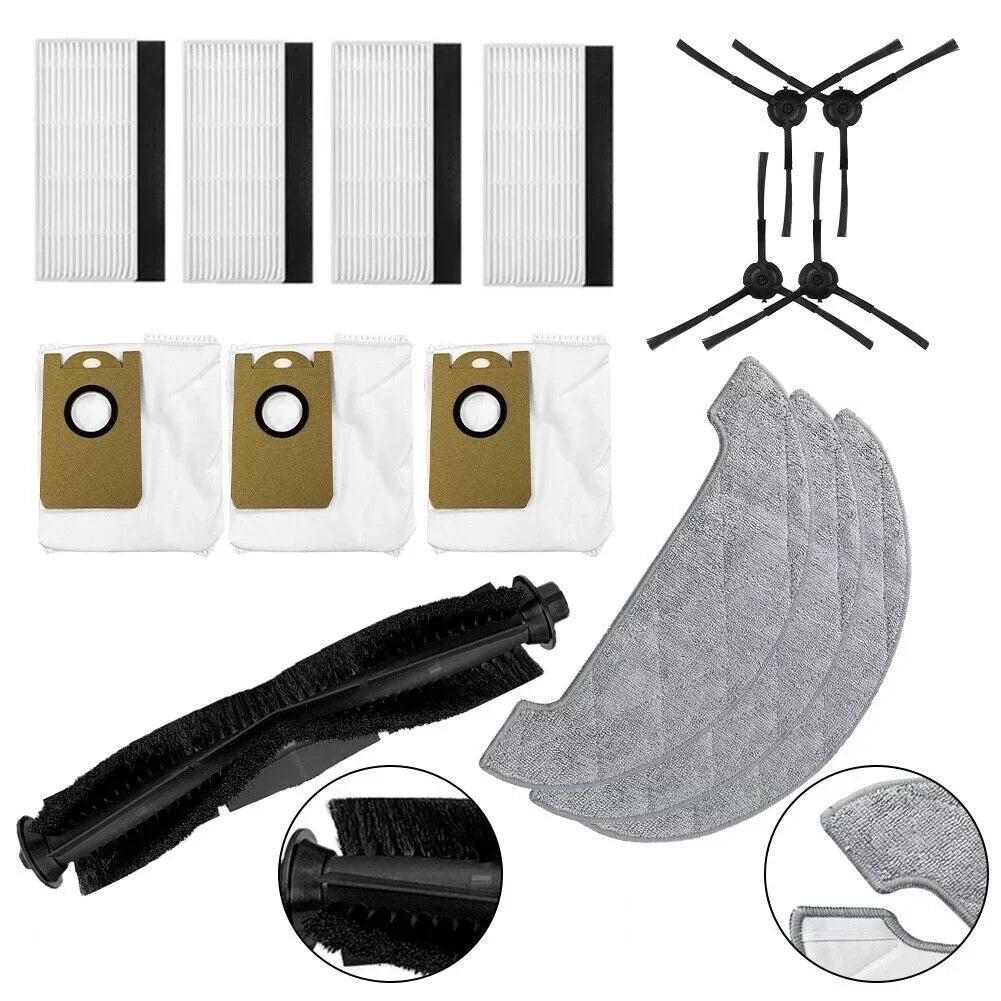 For AIRROBO T10+Robot Vacuum Cleaner Mop Pads Dust Bags Brush Caliber Parts