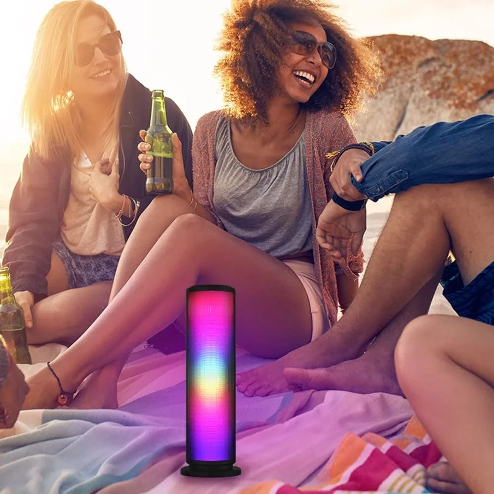 Speaker with Pulsating Lights, Color Changing Portable Outdoor Party Tower Speaker
