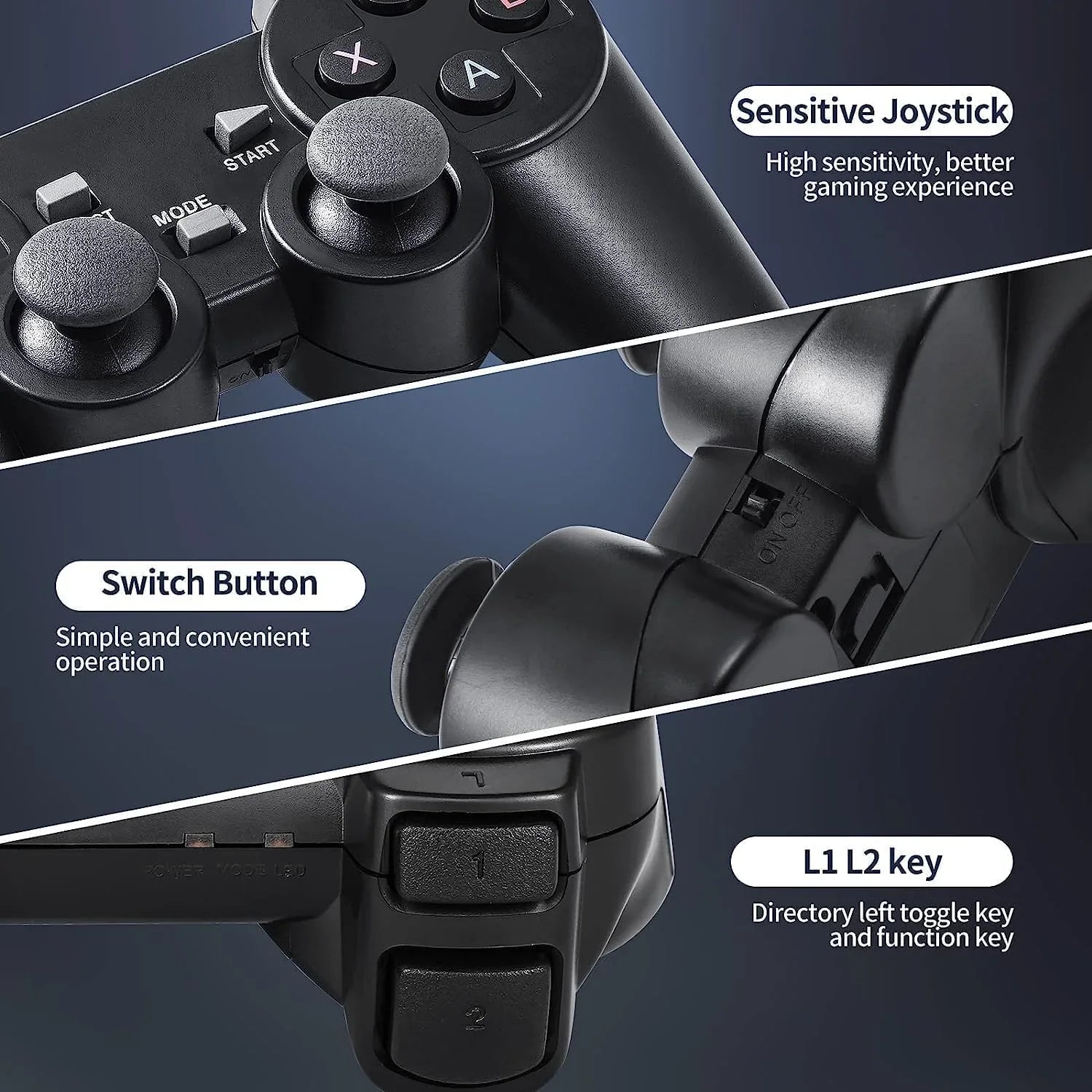Retro Game Console, Nostalgia Stick Game,Wireless Retro Play Game Stick,Plug and Play Video Game Stick Built in 20000+ Games,4K HD Output,9 Classic Emulators,with Dual 2.4G Wireless Controllers(64G)