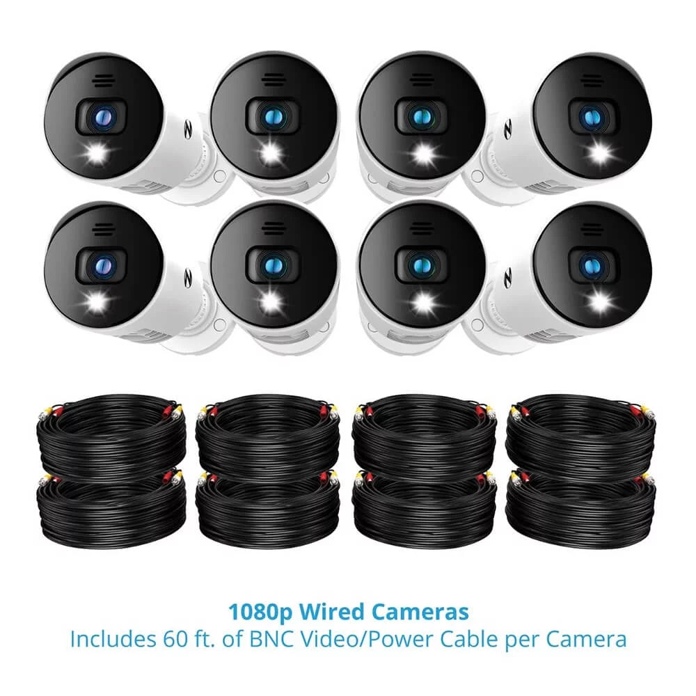 Night Owl BTD2818LSA BTD2 Series Bluetooth 8 Channel 1080p DVR & 8 x 1080p Light Cameras with Audio