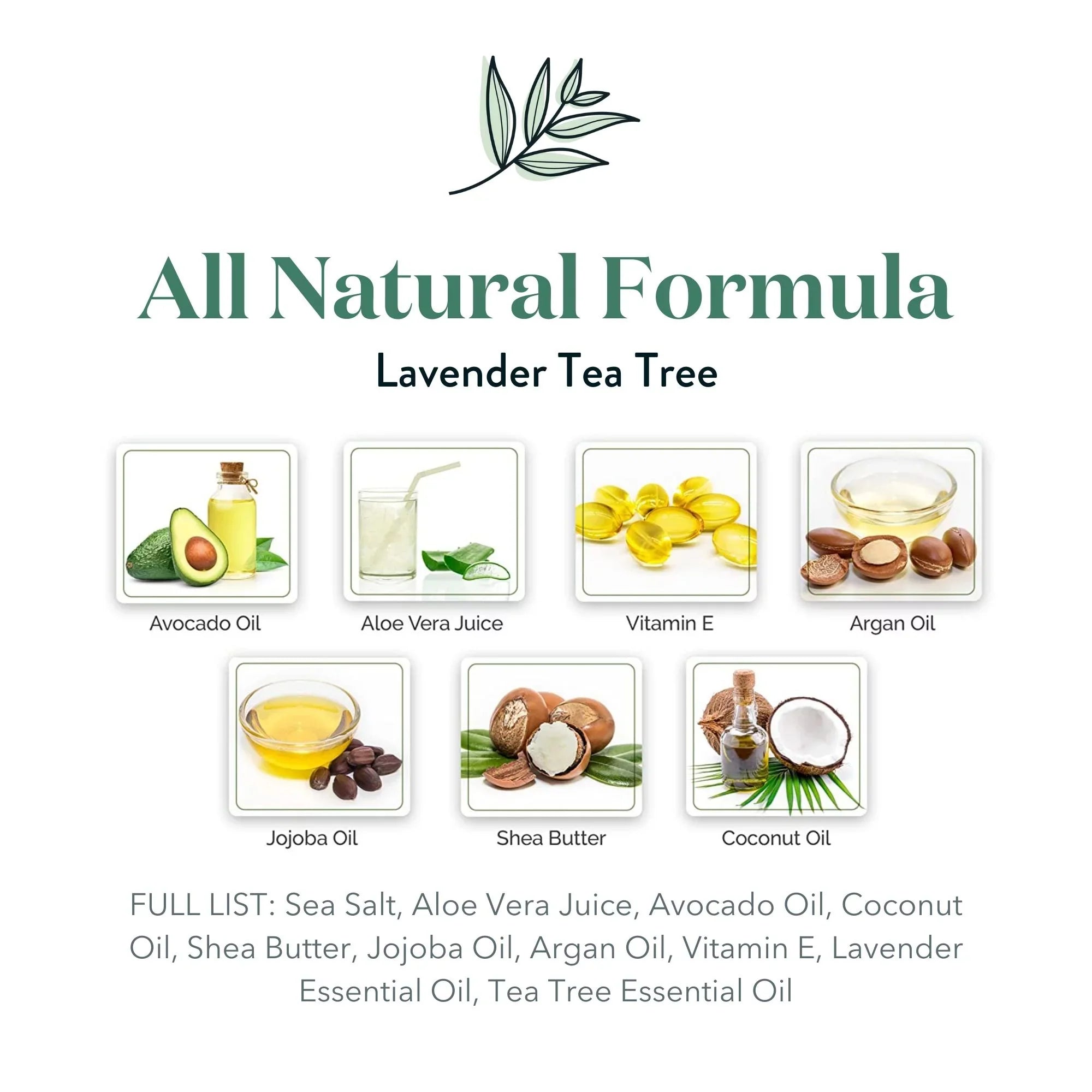 Bare Botanics Body Scrub Lavender Tea Tree Sea Salt Scrub 24 oz