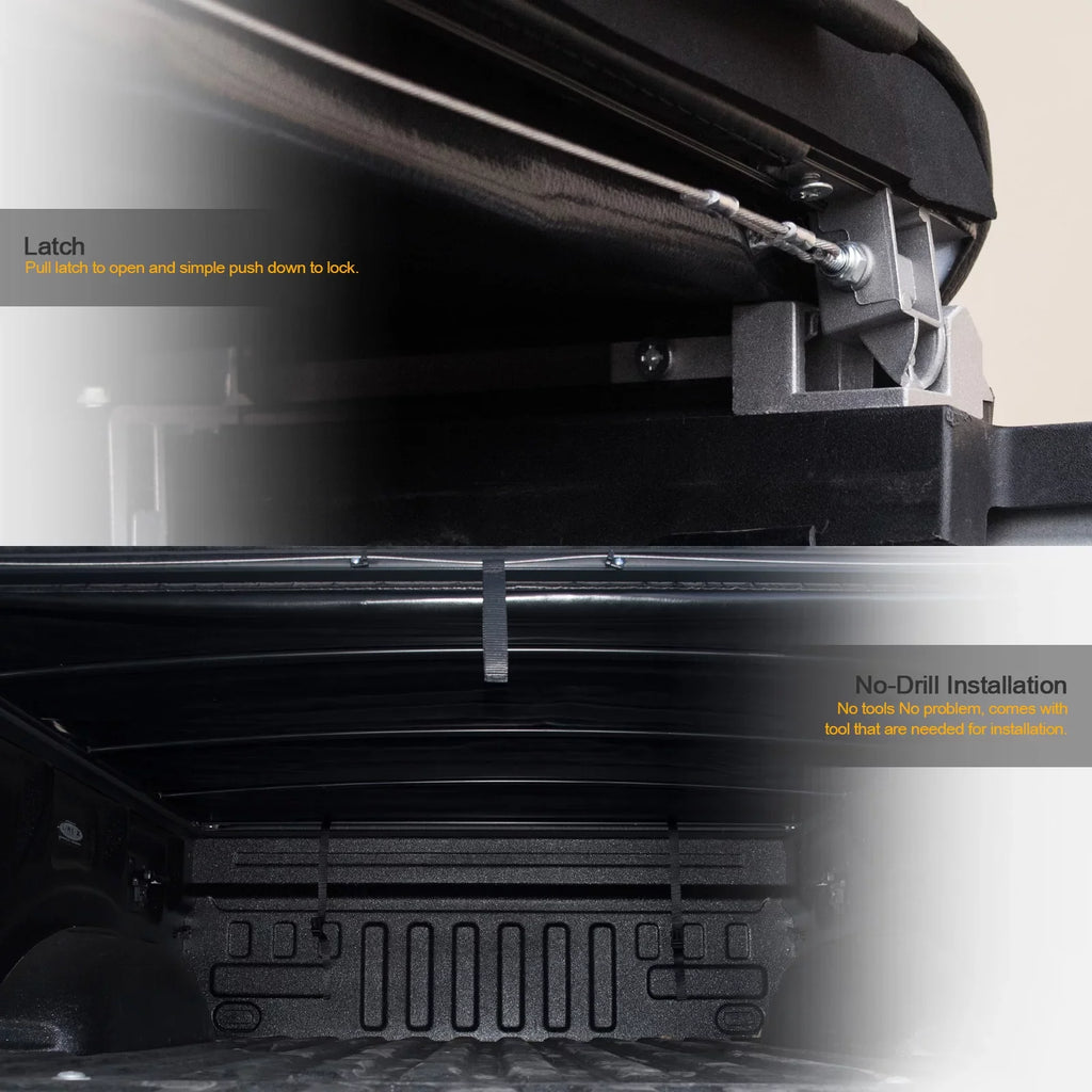 Stehlen 714937188747 Lock And Roll Up Tonneau Protection - Black For 2015-2022 Chevy Colorado / GMC Canyon 6 Feet ( 72" ) Bed