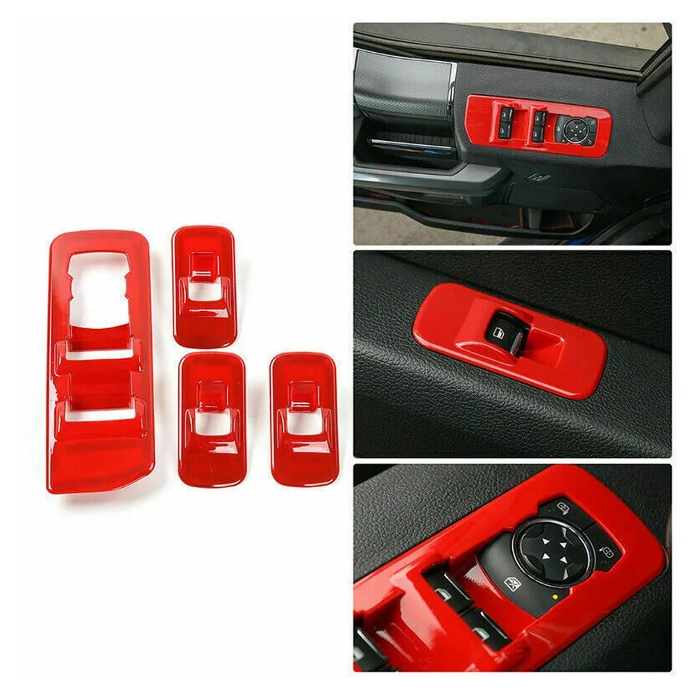 Teledu F150 Red 28pcs Full Interior Set Center Console Wrap Trim Kit