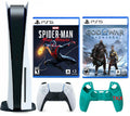 2023 Newest PlayStation_PS5 Gaming Console Disc Version Bundle with Marvel's Spider-Man: Miles Morales / God of War Ragnarök/ Silicone Controller Wrap Skin