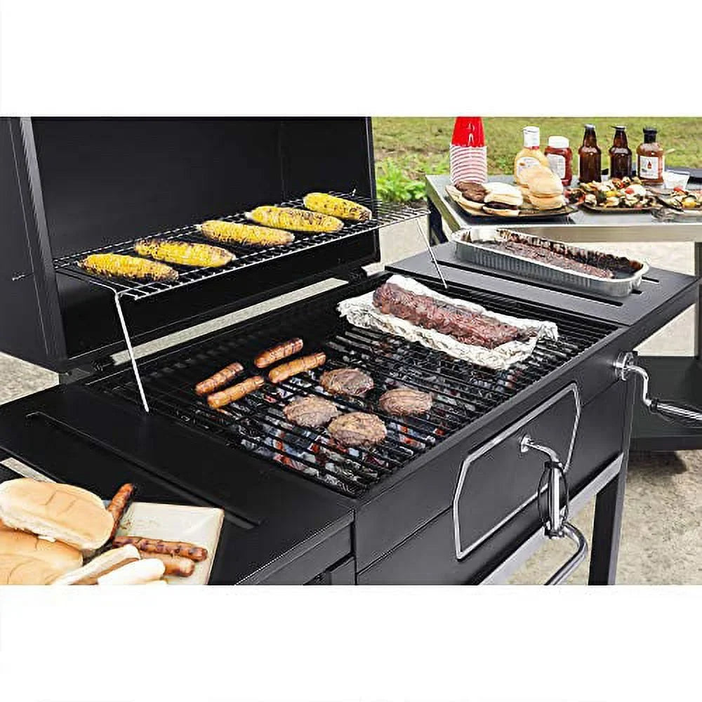 Royal Gourmet CD2030AN 30-Inch Charcoal Grill, Deluxe BBQ Smoker Picnic Camping Patio Backyard Cooking, Black, Large
