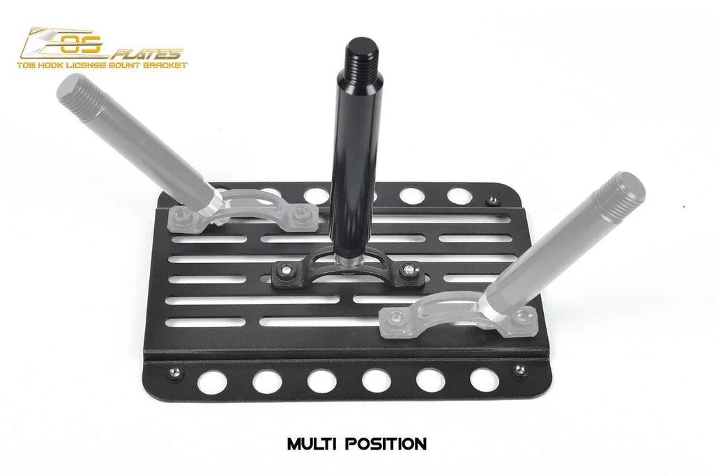 Extreme Online Store Replacement for 2009-2015 Mazda Miata NC | EOS Plate Version 2 Full Sized Front Bumper Tow Hook License Relocator Mount Bracket Tow-230-V2
