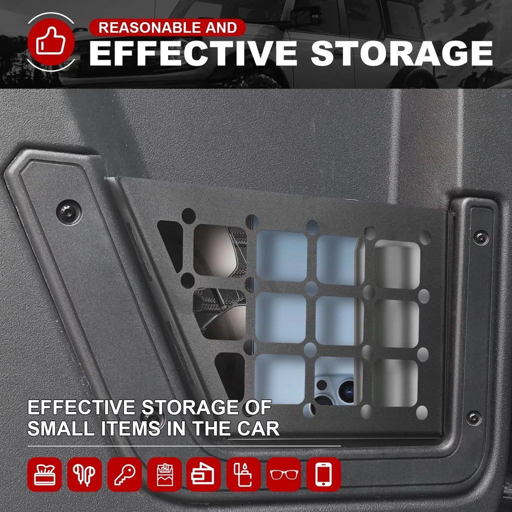 MFC 2Pcs Rear Door Storage Pocket Side Organizer Box Fitting with for Ford Bronco Accessories