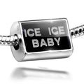 Neonblond Charm Ice Ice Baby Clear Ice Cubes on Black 925 Sterling Silver Bead