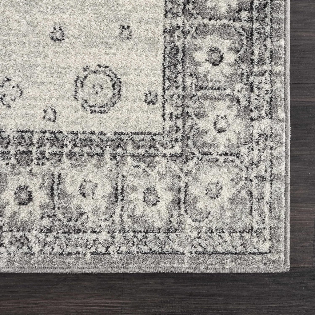 Marash Collection Goksun Persian Traditional Living Room, Bedroom, Indoor Area Rug - Oriental Medallion Pattern - Boho Vintage Distressed - Grey, Beige - 7'10" X 10'
