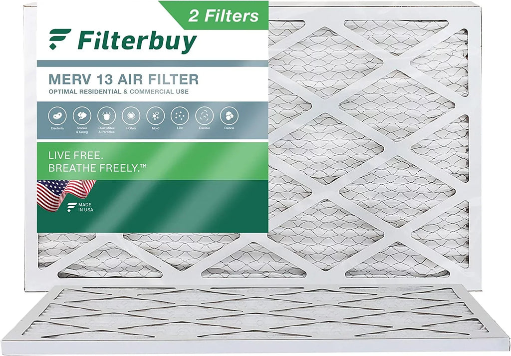 Filterbuy 20x36x1 MERV 13 Pleated HVAC AC Furnace Air Filters (2-Pack)
