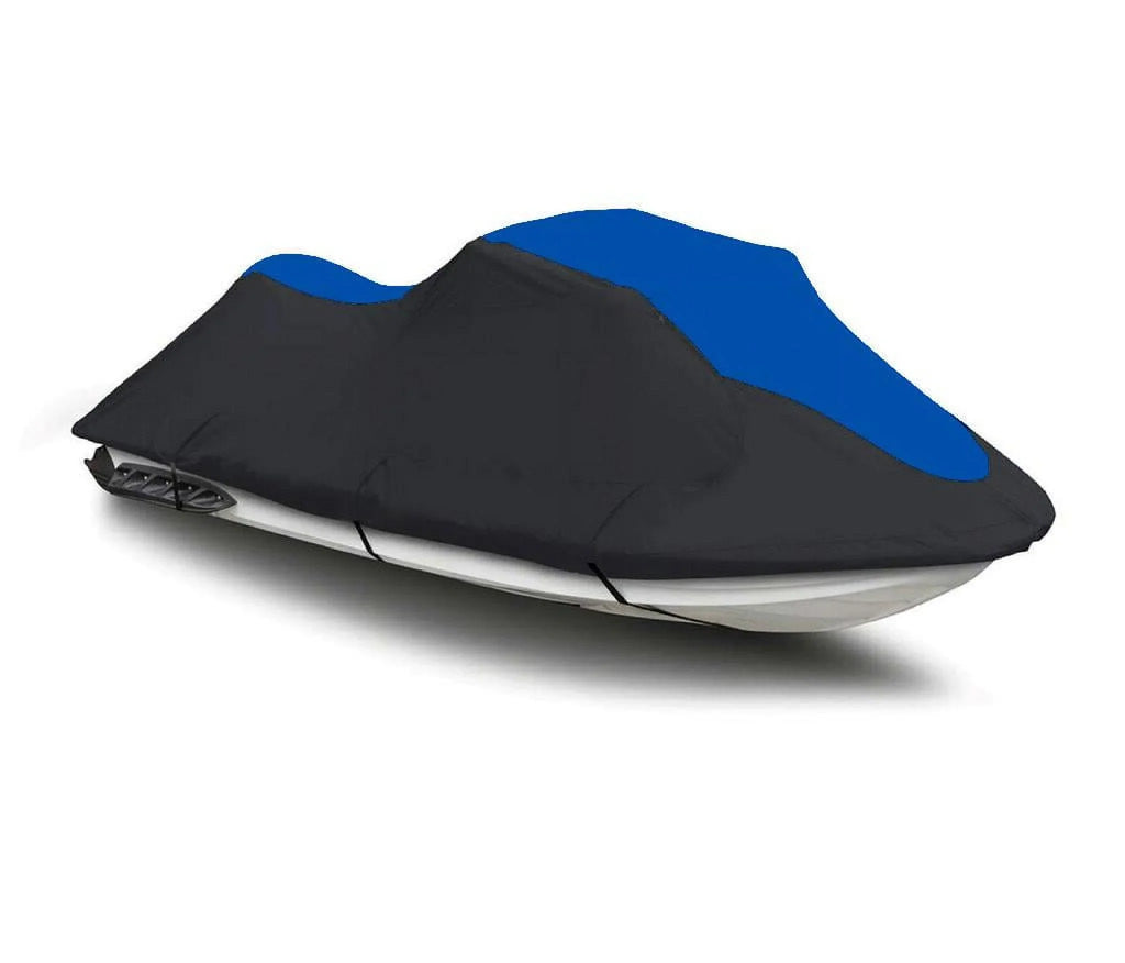 BLACK / BLUE HEAVY-DUTY, 600 DENIER Coating Suitable for Polaris SLTH 1998 1999 / SLTX 1994 1995 1996 1997 1998 1999 Jet Ski Trailerable Coating