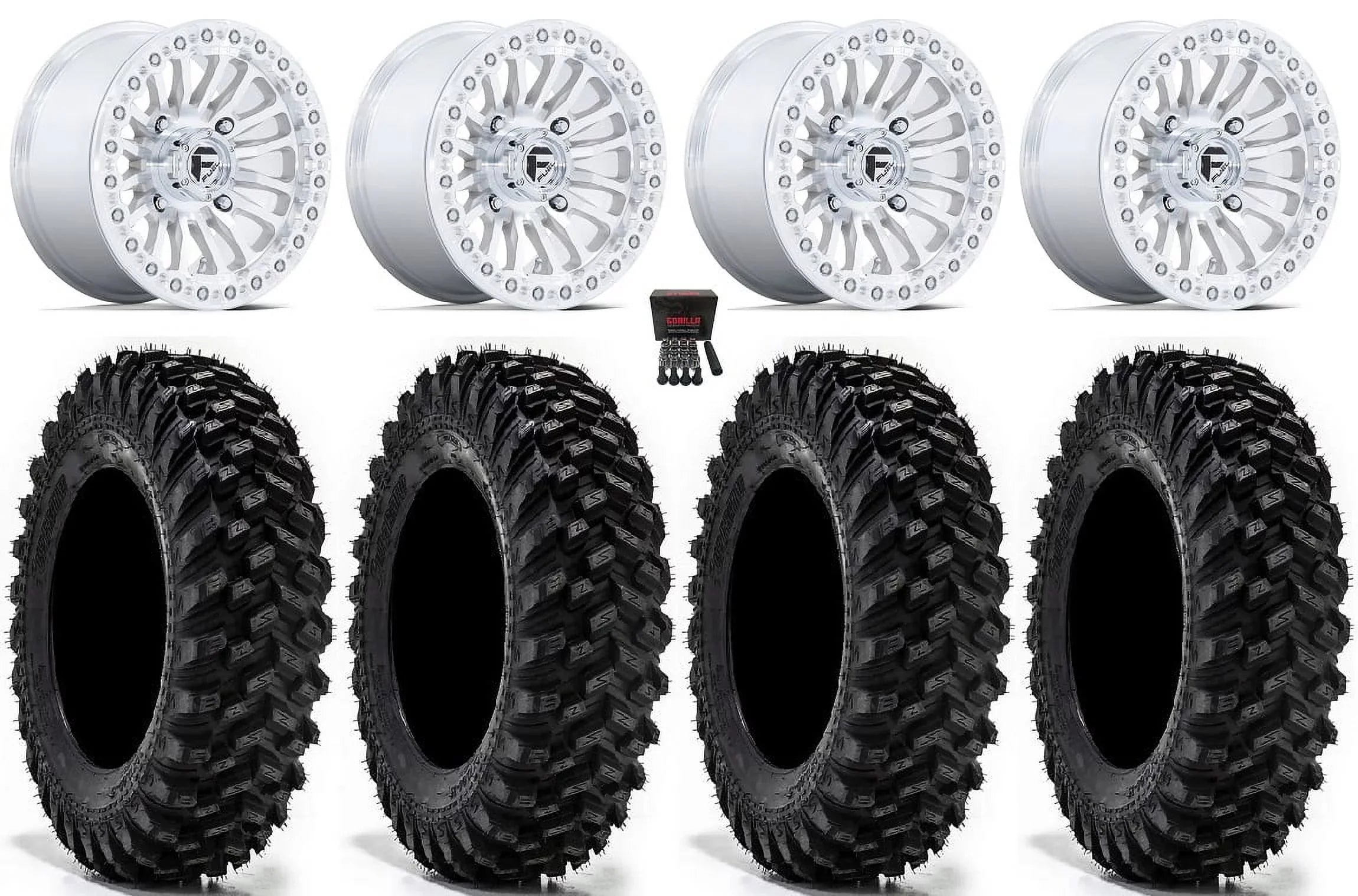Fuel Rincon Bdlk 15" Wheels Mh 35" Warrior XT Tires Can-Am Maverick X3 / Honda Pioneer 1000 / Talon