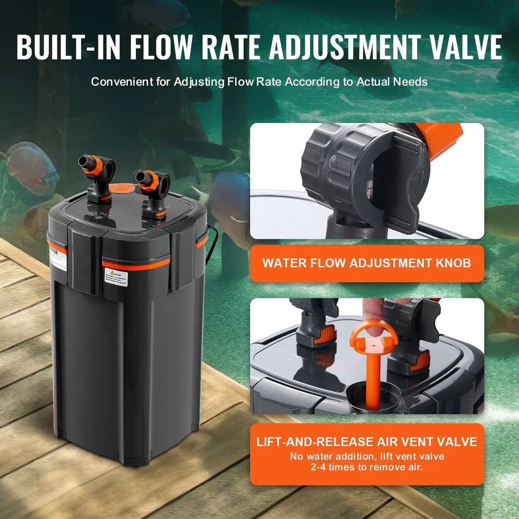 SKYSHALO 10w UV Lamp 55 Gallon Aquarium Canister Filter Fish Tank Quiet