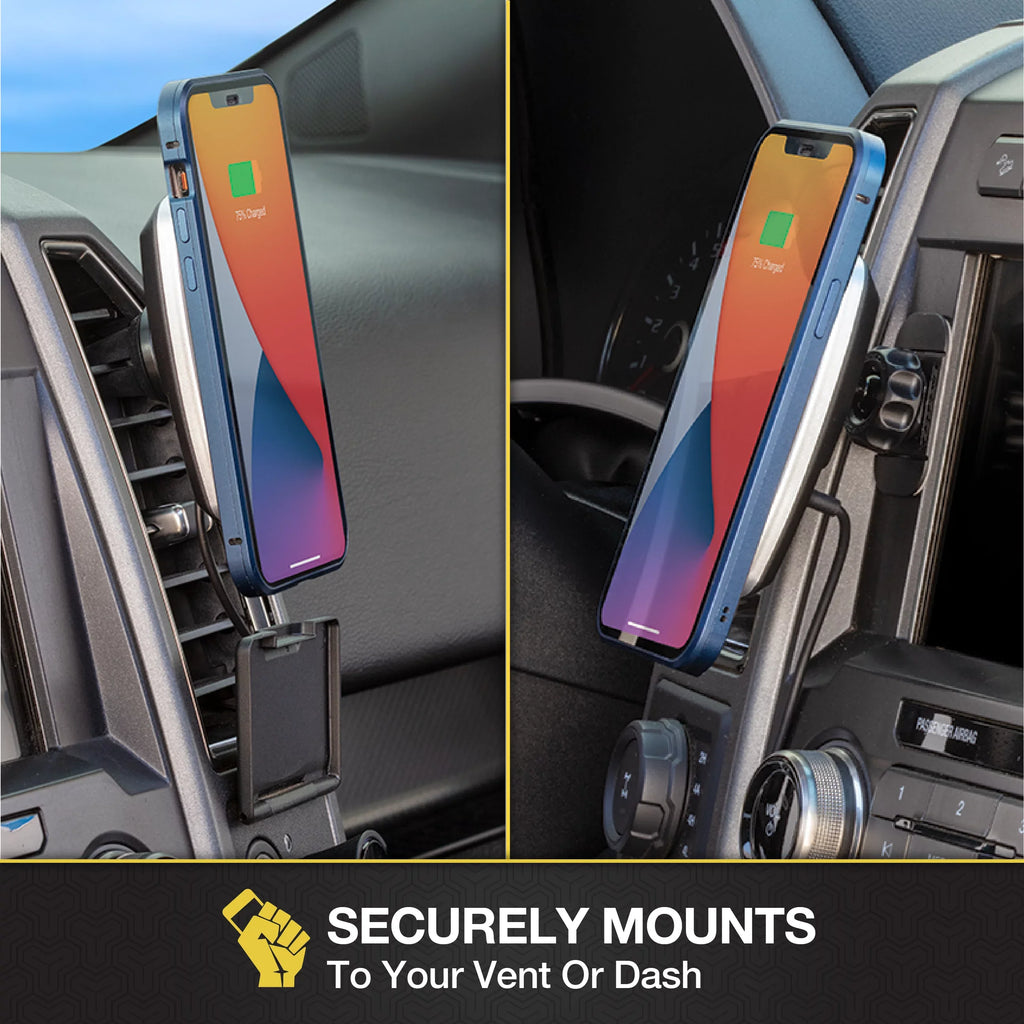 Scosche MPQ5DV-SP1 Dash/Vent Magnetic Wireless Charging Mount Suitable W/ MagSafe iPhone, Galaxy