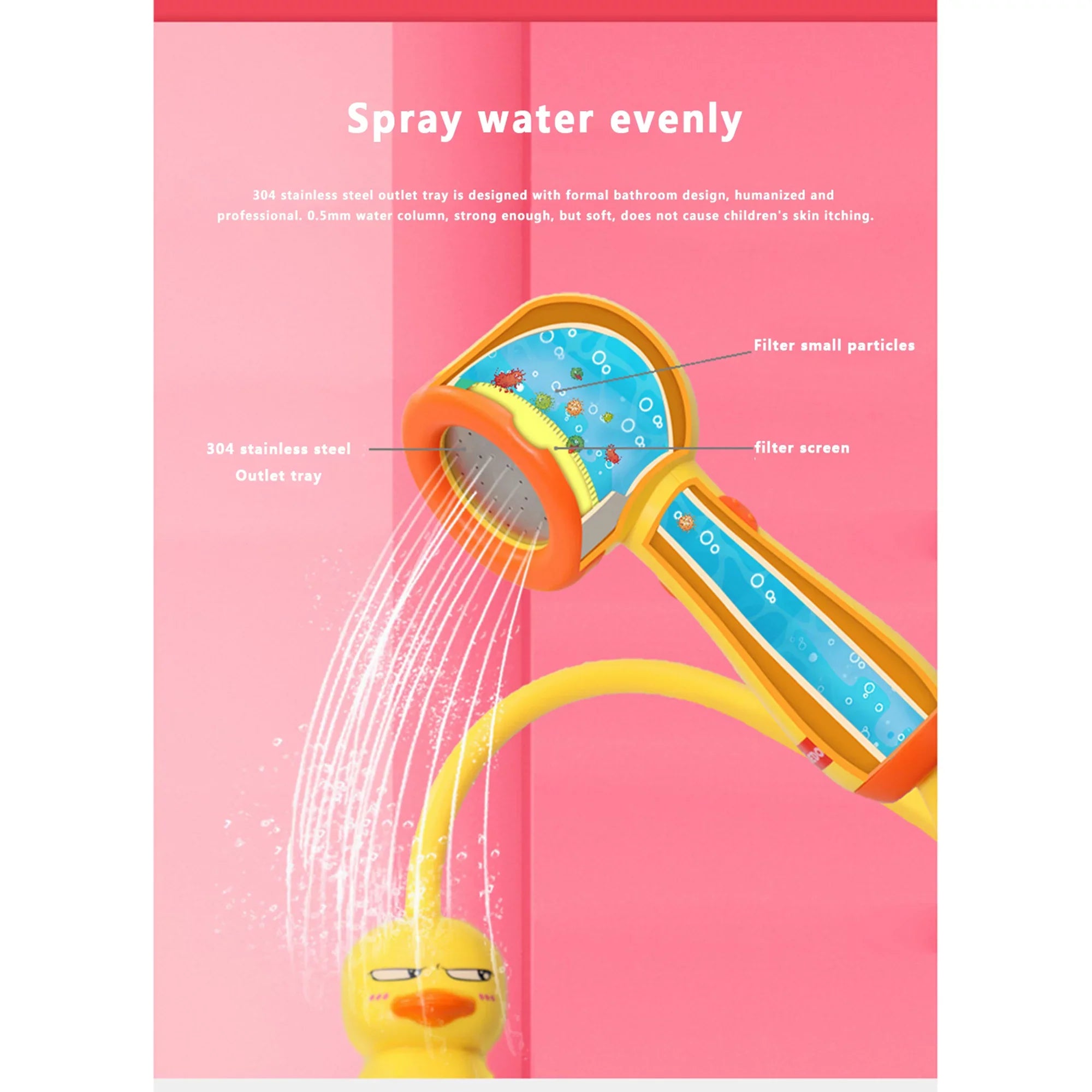 IMISSILLEB Baby Funny Bath Toys Shower Head with Spraying Duck for Kids Toddler Bathtub Water Toys Birthday Gift