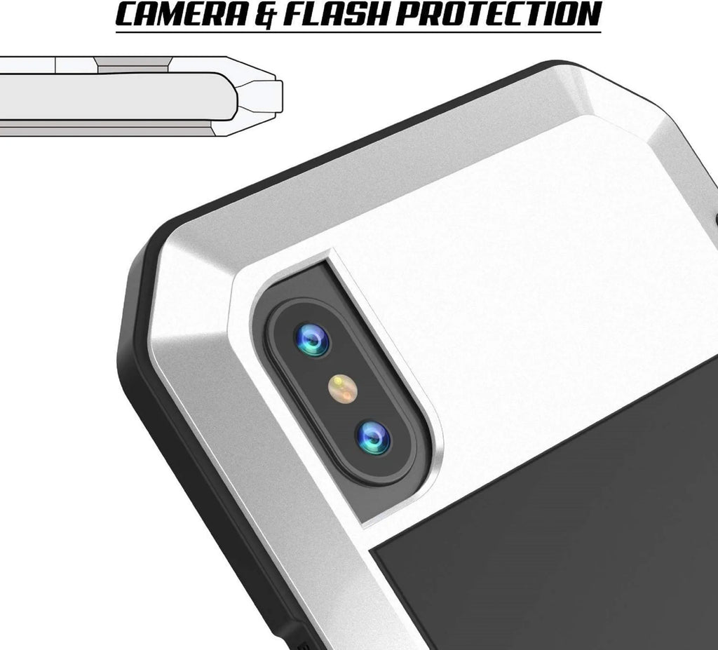 Gorilla Glass Aluminum Metal iPhone 6s Plus Case (White) Heavy Duty Military Grade Shockproof and Scratch Impervious Protection, Rugged Outdoor Travel