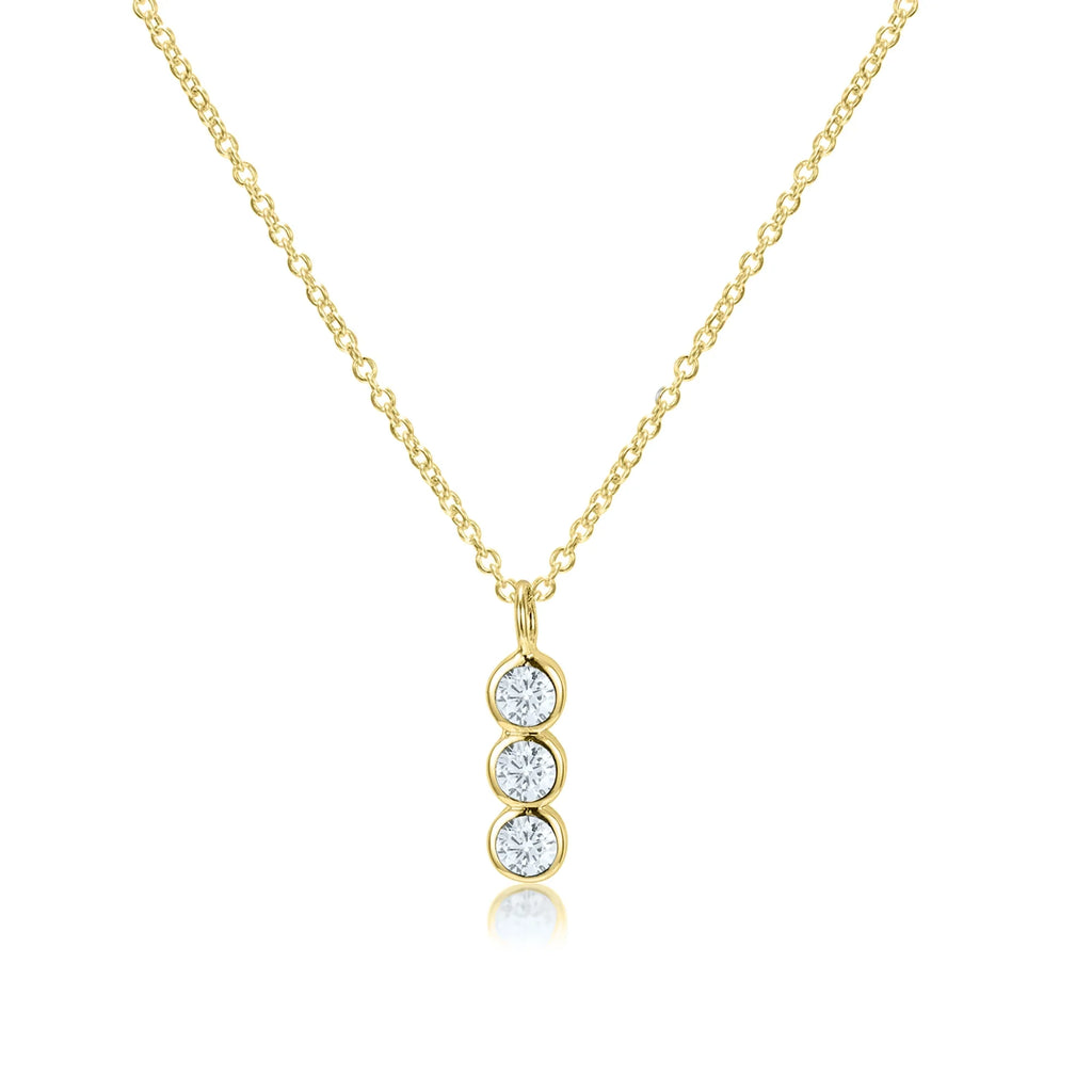 Blue Box Boutique Inc Gold Bezel Set Vertical Bar Pendant Necklace for Women, Teens
