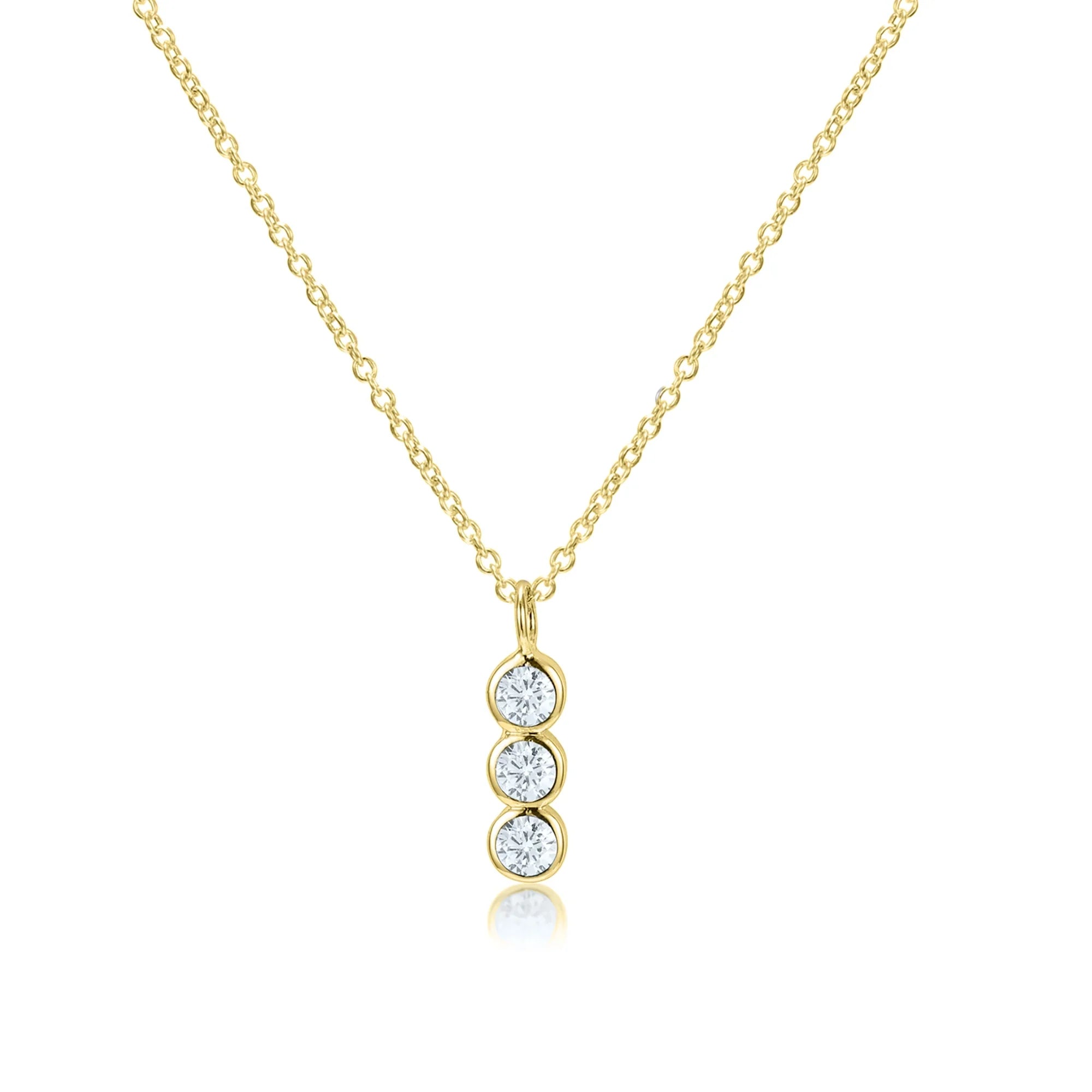 Blue Box Boutique Inc Gold Bezel Set Vertical Bar Pendant Necklace for Women, Teens