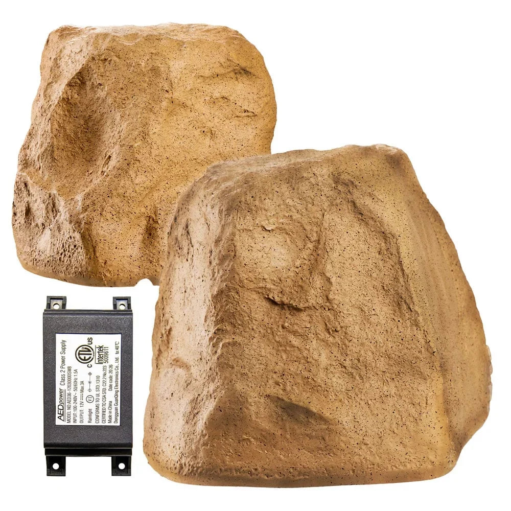 OSD Audio 5.25 inch 120W Bluetooth Outdoor Rock Speaker – Climate Durable Sandstone Canyon Brown