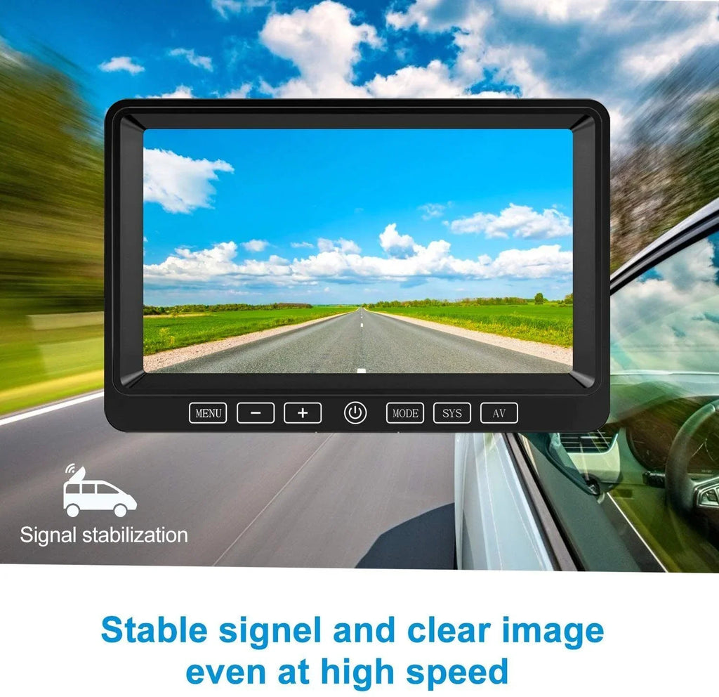 Xroose Wireless Backup Camera Car Rear View Parking System HD 1080P 7" Monitor 3.0 Night Vision for RV Camper Motohome Tralier Truck Van FW04