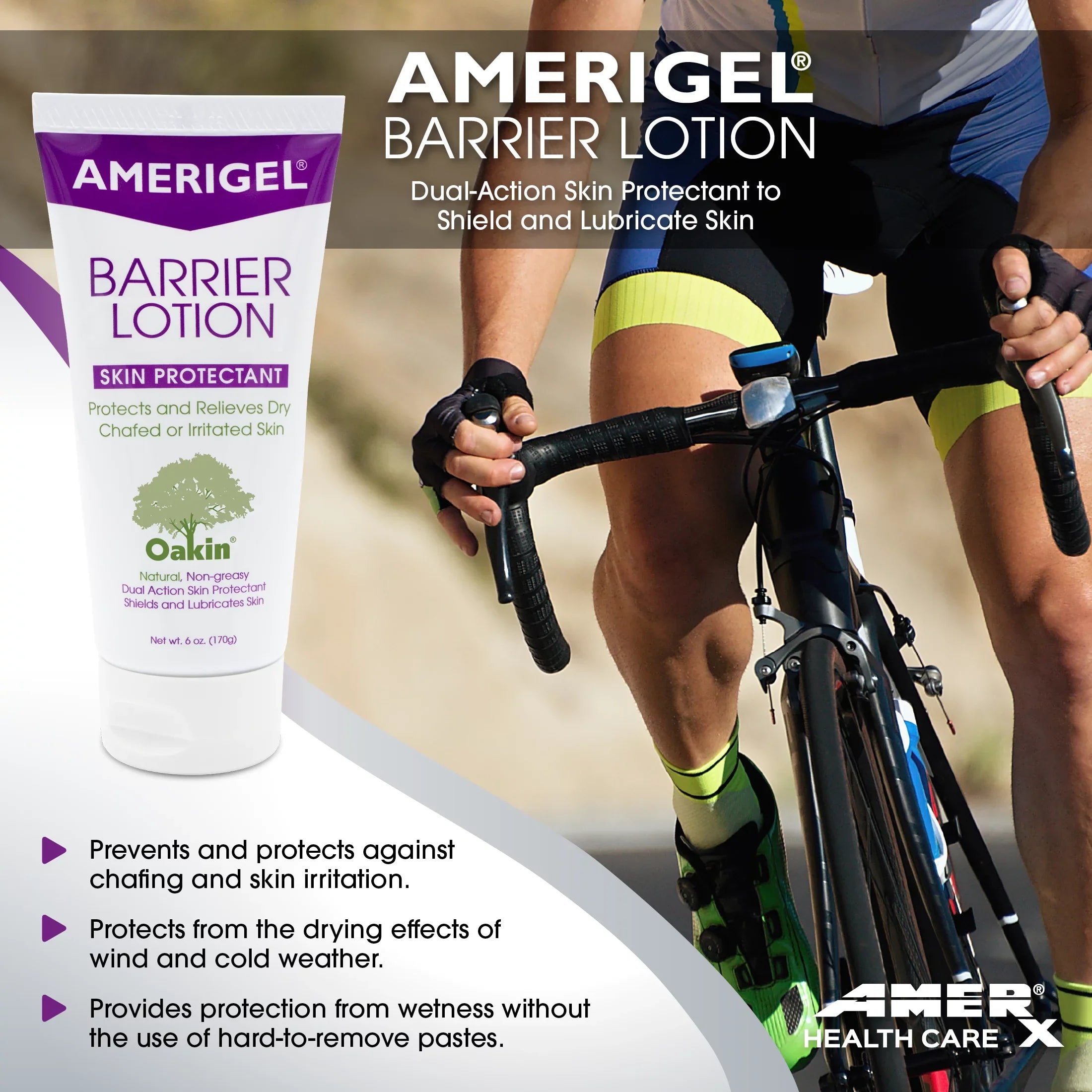 AMERIGEL Barrier Lotion (6 oz. Tube) - Invisible Skin Protectant | All Skin Types | Chaffed Skin