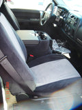 C1127 2007-2013 Chevy Silverado, Suburban and Tahoe LT Front 40/20/40 Split Seat With Opening Console With 2 Opening Lids In Gray and Black Velour