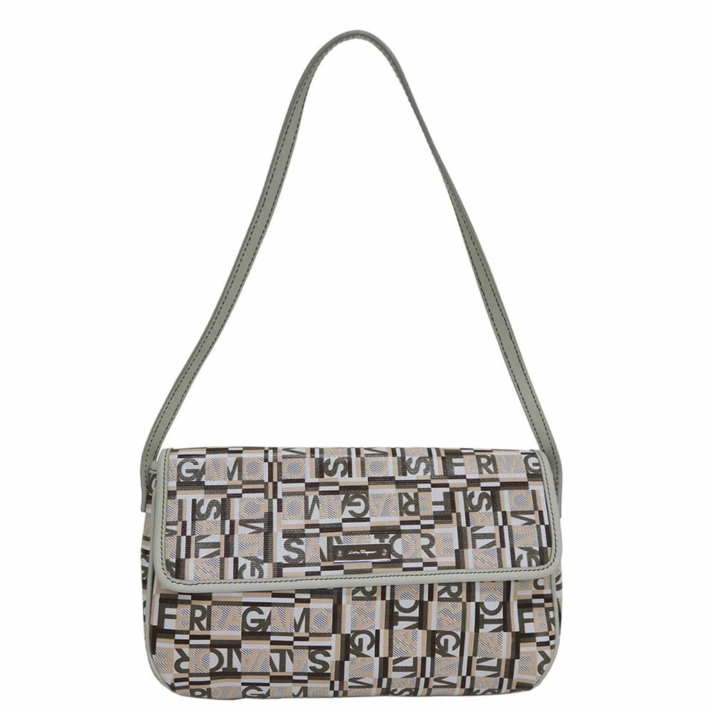 Pre-Owned Salvatore Ferragamo PVC,Leather Shoulder Bag Beige (Good)