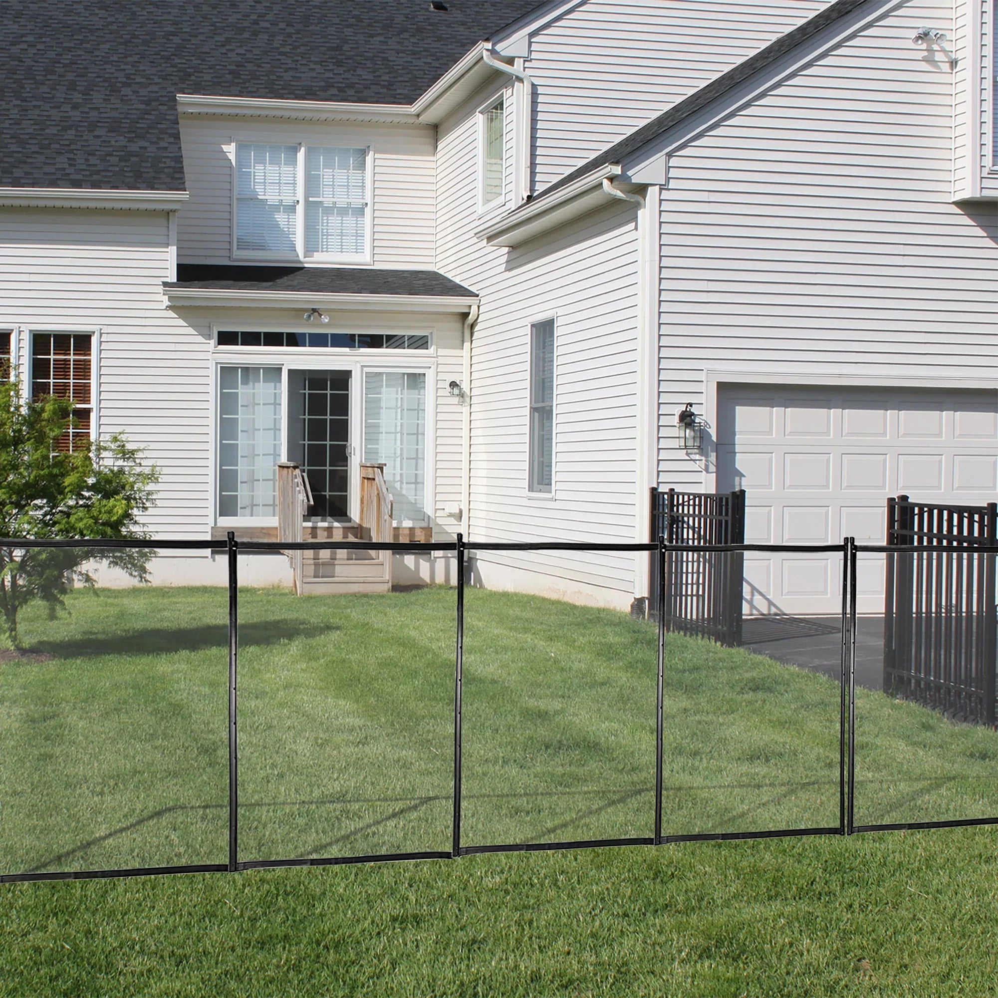 Unique Choice Pool Fence Mesh with Section Kit,12 x 4 Ft Removable In-Ground Pool Safety Fence,Black