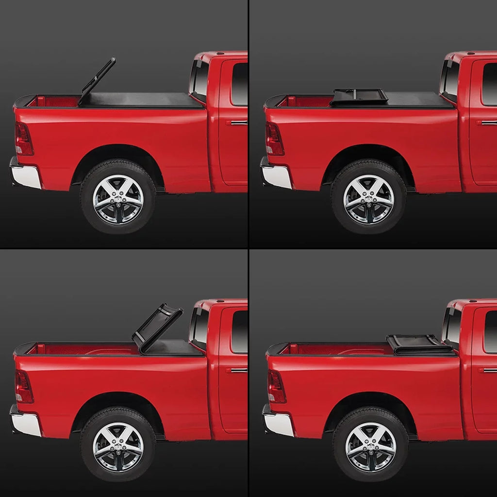 DNA Motoring TTC-TRISOFT-043 for 2015 to 2019 Chevy Colorado/GMC Canyon 5' Bed Fleetside Adjustable Tri -Fold Soft Top Trunk Tonneau Coating 16 17 18