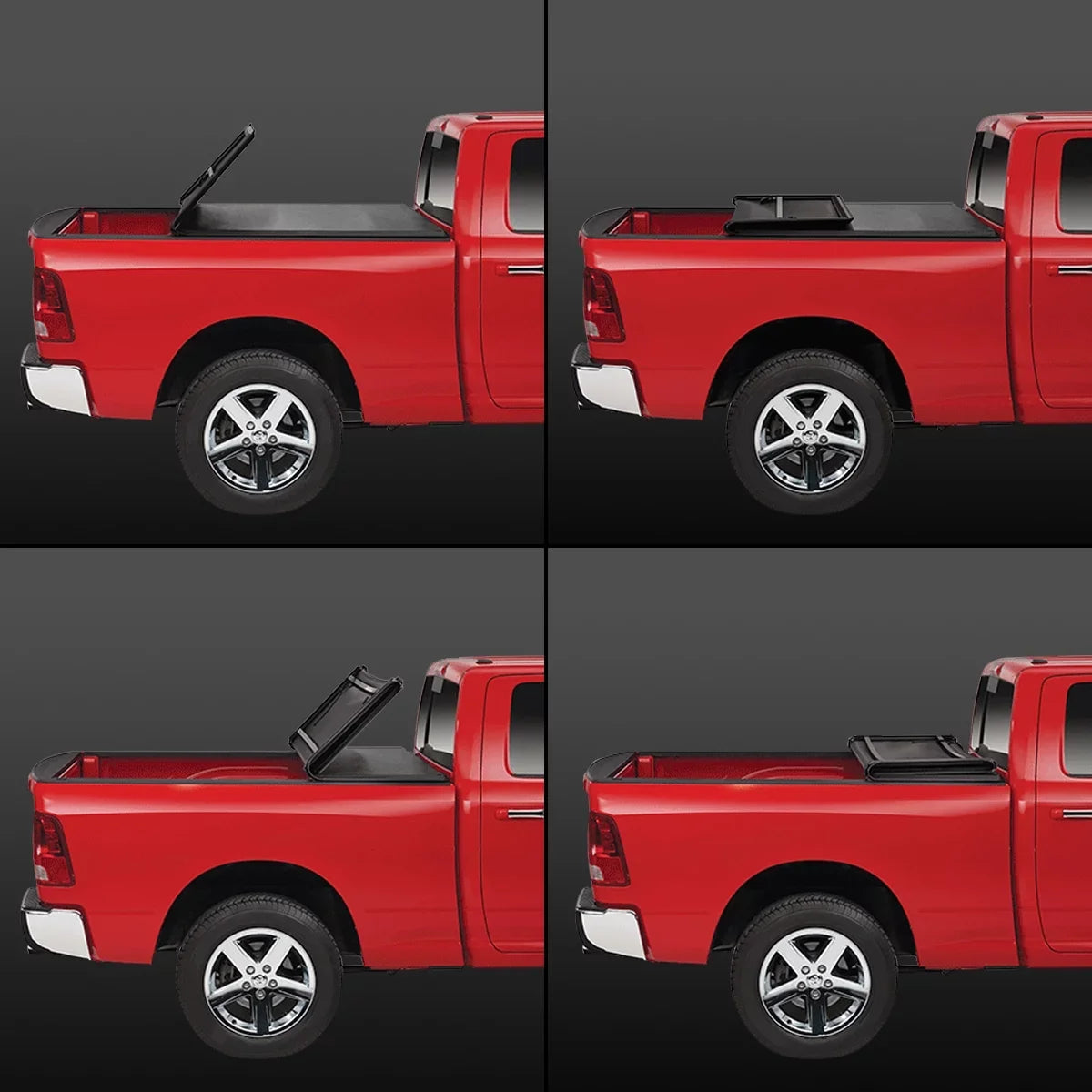 DNA Motoring TTC-TRISOFT-043 for 2015 to 2019 Chevy Colorado/GMC Canyon 5' Bed Fleetside Adjustable Tri -Fold Soft Top Trunk Tonneau Coating 16 17 18