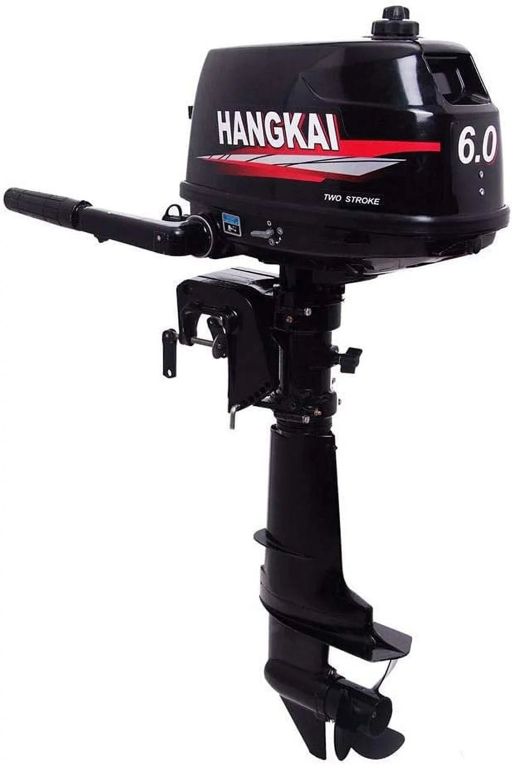 MONIPA 6 HP 2-Stroke Outboard Motor Tiller Shaft Inflatable Fishing Watercraft Marine Engine Water Cooling CDI System