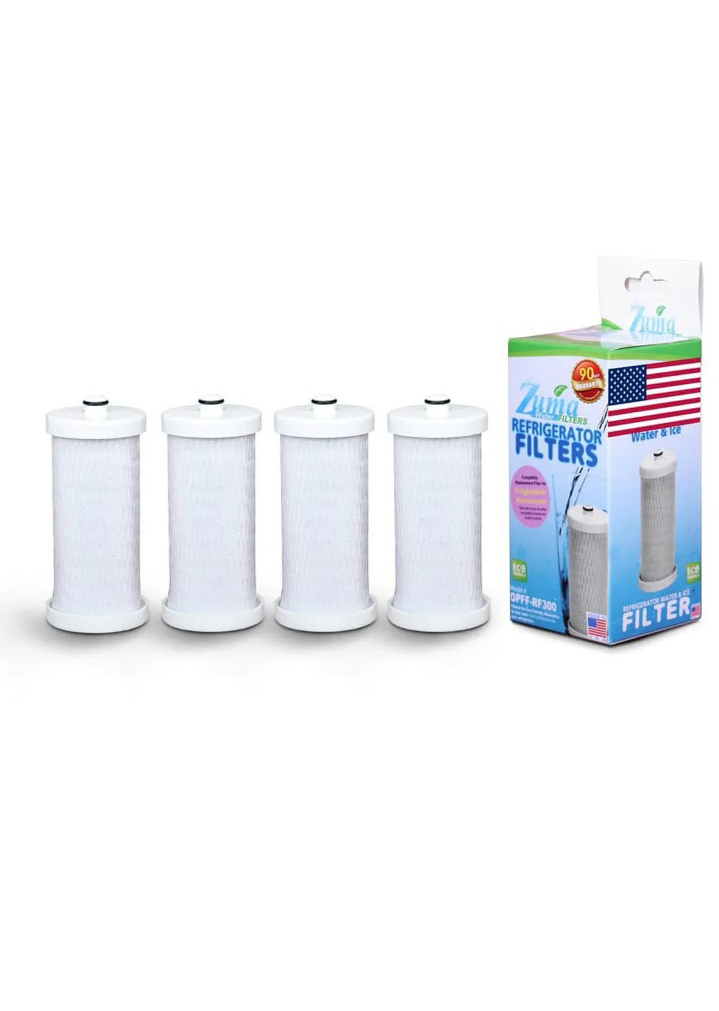 ZUMA Brand , Water and Ice Filter , Model # OPFF-RF300 , Matching with FRS23LH5DS3 - 4 Pack - Made in U.S.A.