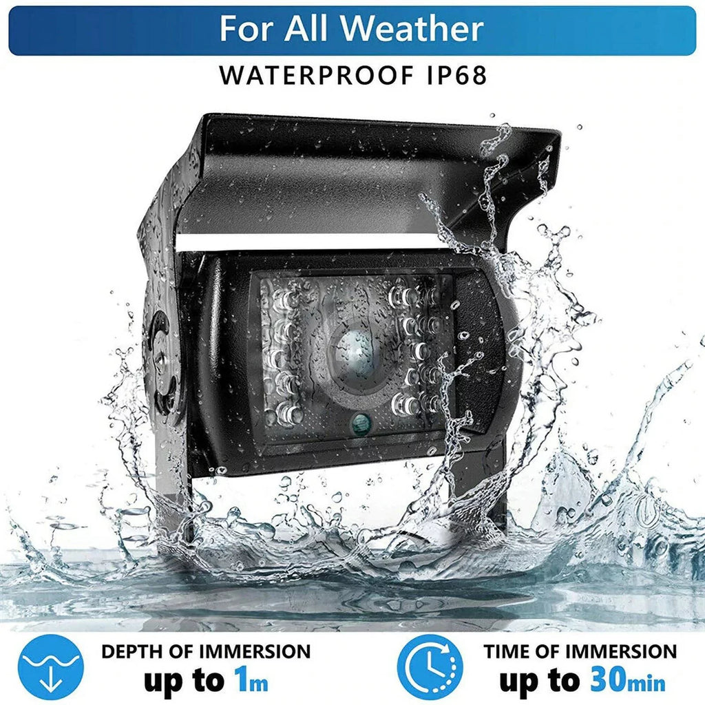 12V/24V parking system 7inch TFT LCD Car Monitor IR with 18 LED camera for Bus RV Car Van Truck reverse Night Vision+32 feet cable