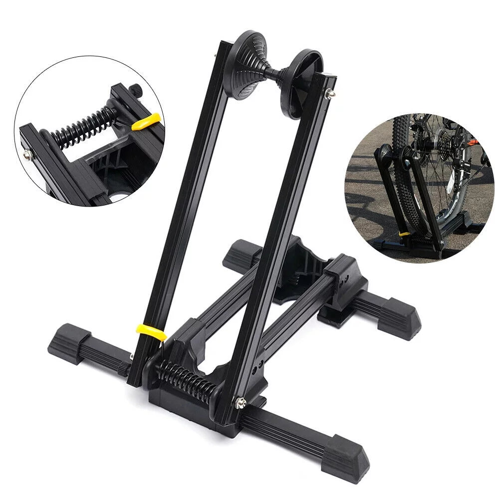 Bike Floor Parking Rack Storage Stand Bicycle Mountain Bike Holder Foldable Black