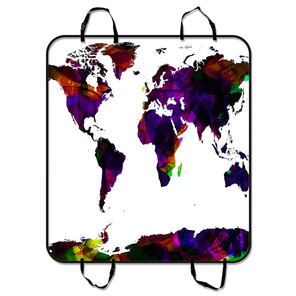 GCKG Art World Map Pet Car Seat Protection Dog Car Seat Mat Hammock Cargo Mat Trunk Mat For Cars Trucks and SUV 54x60 inches