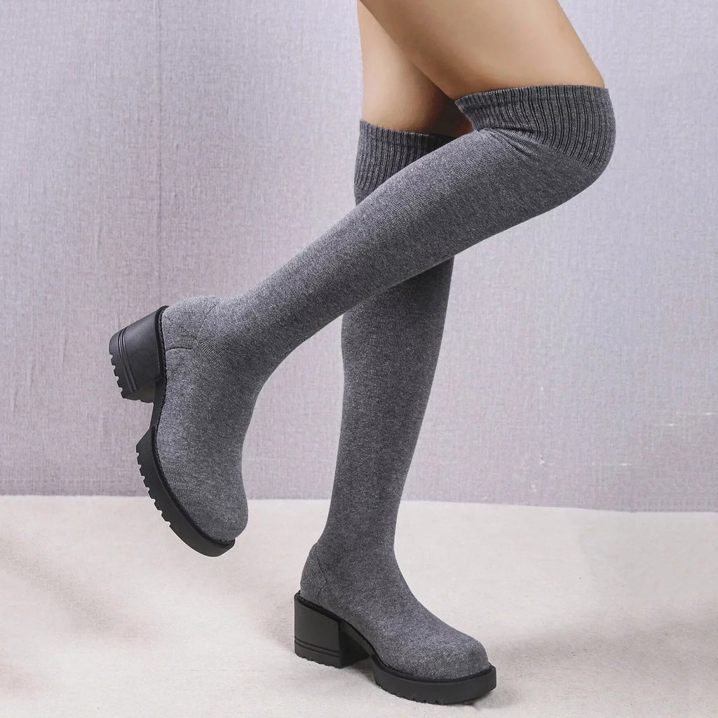 PMUYBHF Pull on Work Boots Women Minimalist Heeled Sock Boots Long Boots Ladies Knee Length Boots Latch Winter Boots for Women Waterproof Snow Size 11